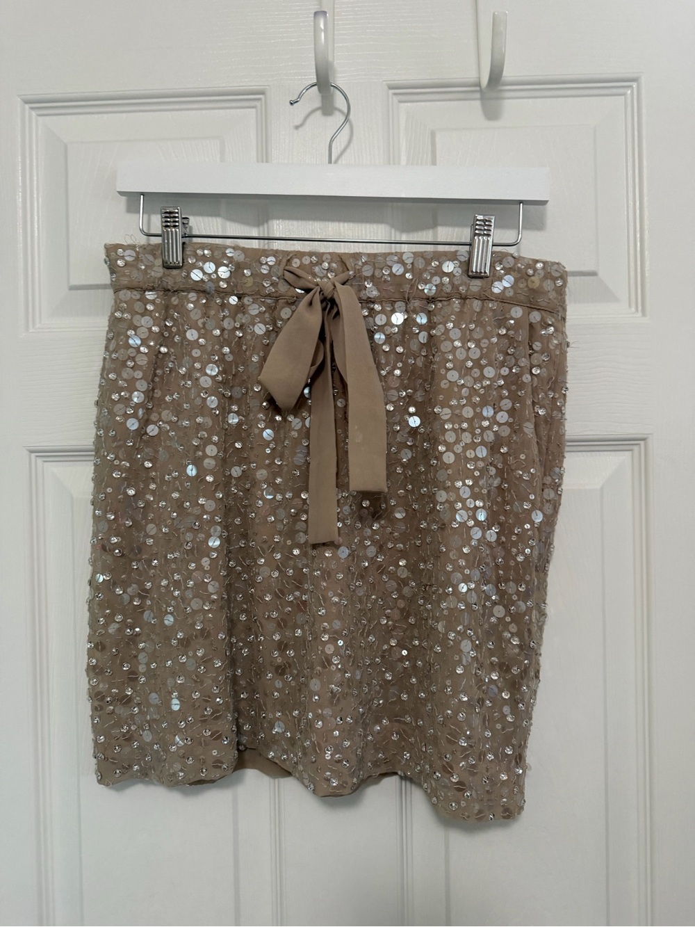 Ann Taylor Sequin Skirt with Tie Waist